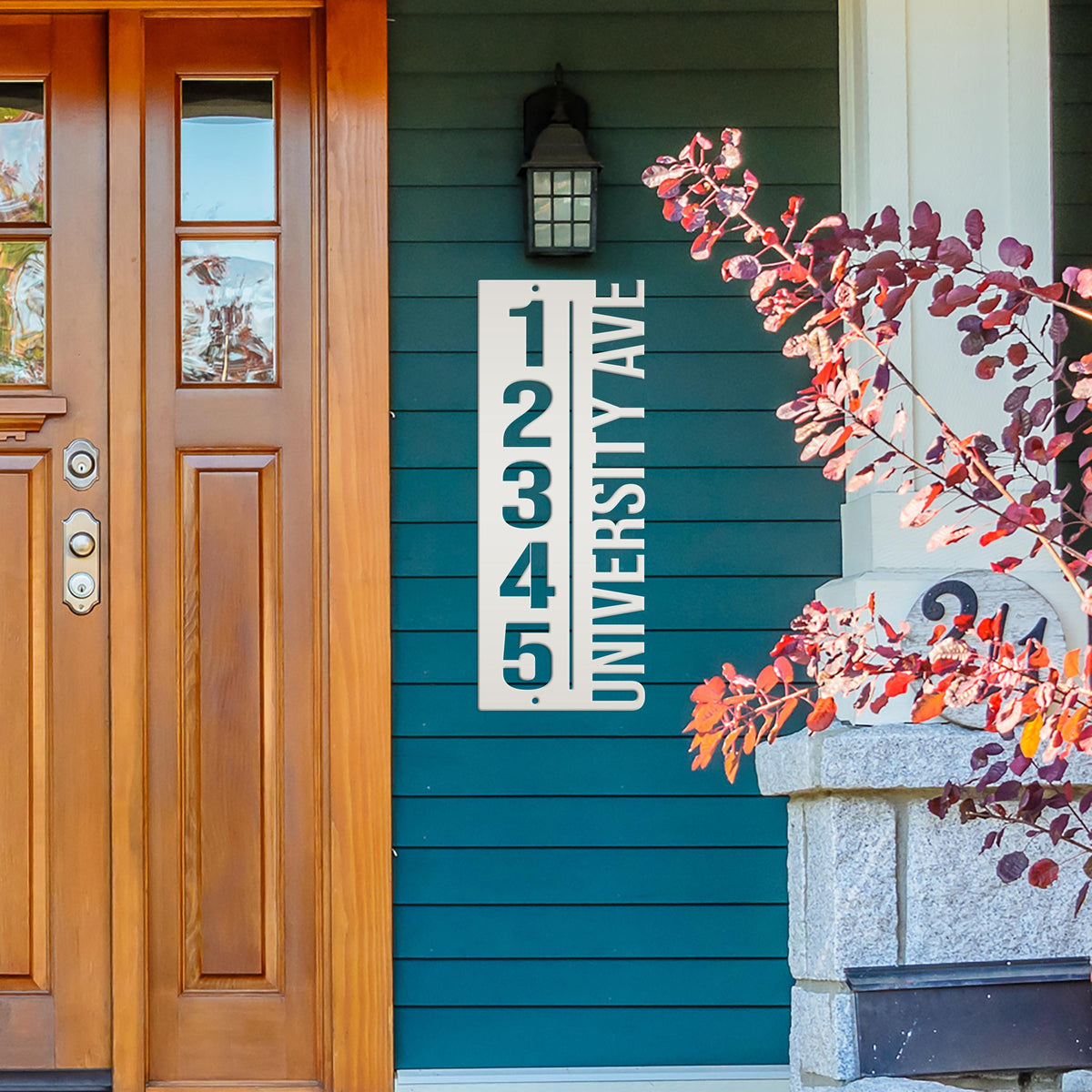 Custom House Number Plaque - Modern Metal Vertical Address Sign - Laser Cut House Numbers - Charming Housewarming Gift - Front Porch Decor