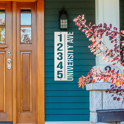 Custom House Number Plaque - Modern Metal Vertical Address Sign - Laser Cut House Numbers - Charming Housewarming Gift - Front Porch Decor