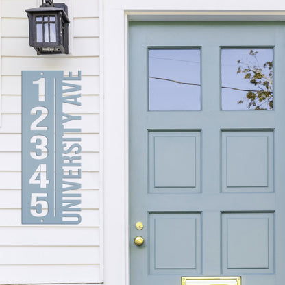 Custom House Number Plaque - Modern Metal Vertical Address Sign - Laser Cut House Numbers - Charming Housewarming Gift - Front Porch Decor