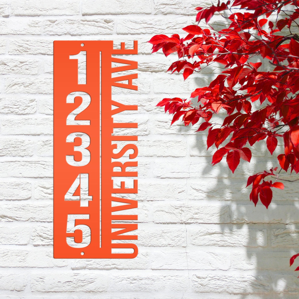 Custom House Number Plaque - Modern Metal Vertical Address Sign - Laser Cut House Numbers - Charming Housewarming Gift - Front Porch Decor