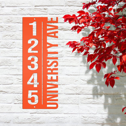 Custom House Number Plaque - Modern Metal Vertical Address Sign - Laser Cut House Numbers - Charming Housewarming Gift - Front Porch Decor