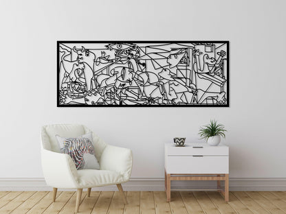 Guernica Pablo Picasso Metal Wall Art, Cubic Metal Art, Unique Modern Home Decor, Guernica Painting Artwork, Art Lovers Gift, Metal Line Art