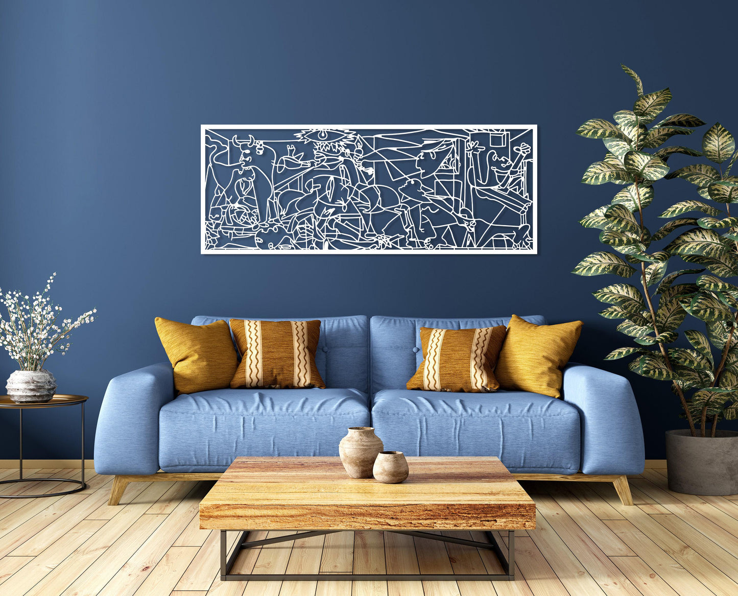 Guernica Pablo Picasso Metal Wall Art, Cubic Metal Art, Unique Modern Home Decor, Guernica Painting Artwork, Art Lovers Gift, Metal Line Art