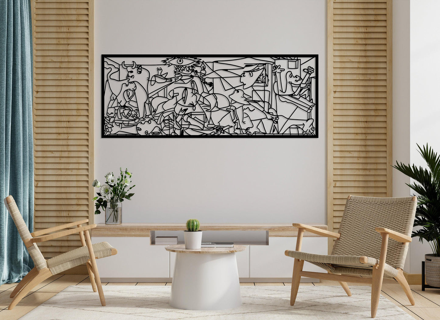 Guernica Pablo Picasso Metal Wall Art, Cubic Metal Art, Unique Modern Home Decor, Guernica Painting Artwork, Art Lovers Gift, Metal Line Art