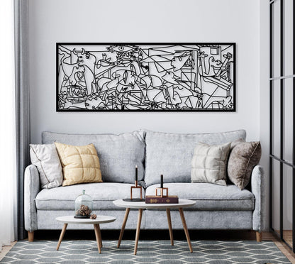 Guernica Pablo Picasso Metal Wall Art, Cubic Metal Art, Unique Modern Home Decor, Guernica Painting Artwork, Art Lovers Gift, Metal Line Art