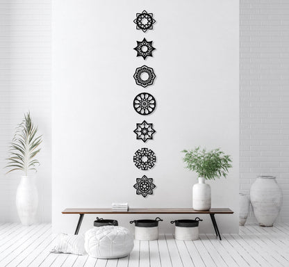 Chakra Signs, 7 pieces Chakra Metal WallArt, Chakra Wall Decor set of 7, Chakra Wall Art,Yoga Wall Hangings, Spiritual Sign,Zen Home Decor