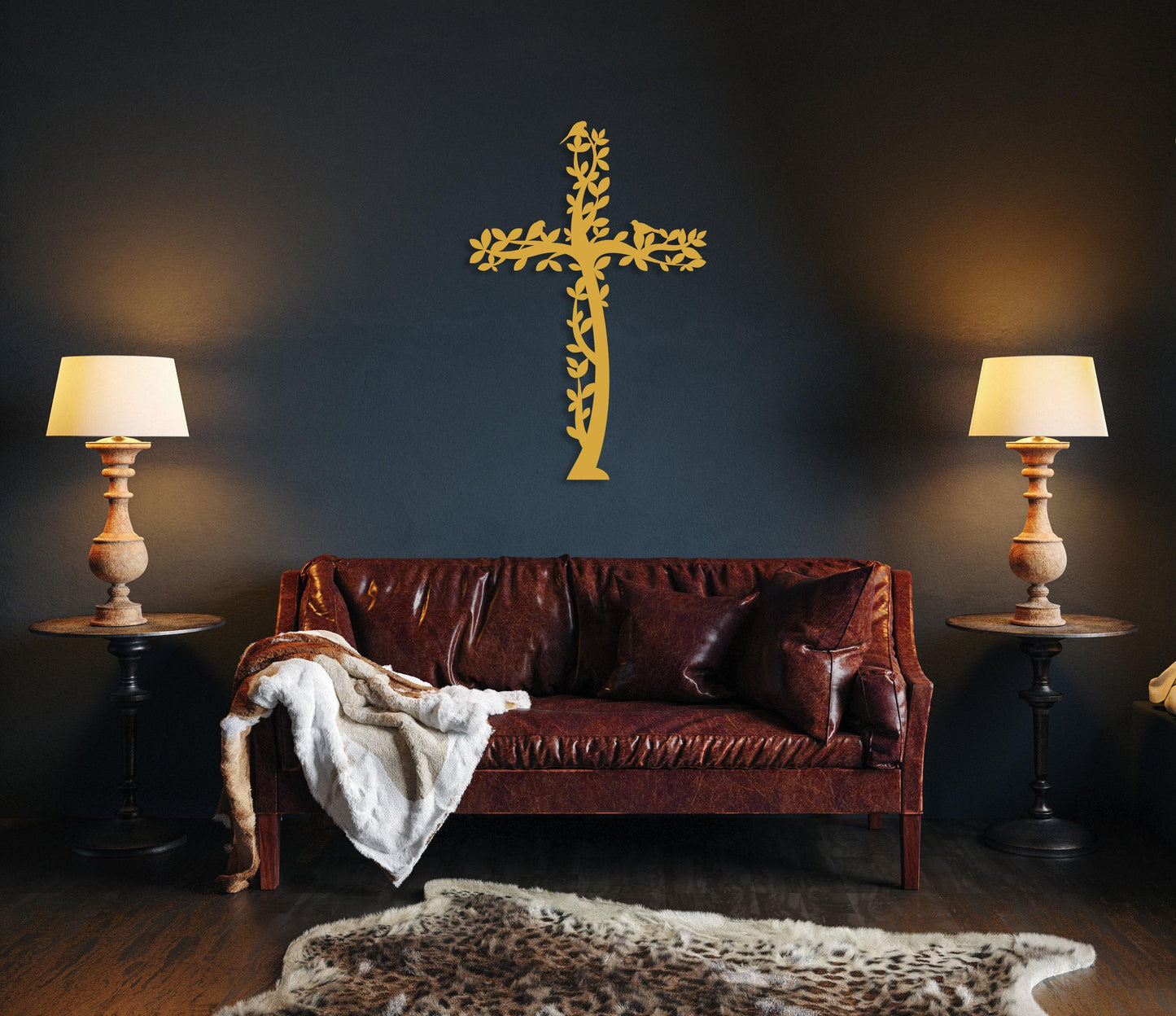 Cross Metal Wall Art, Tree and Birds Living Cross Hanging, Religious Home Accent, Jesus Metal Sign, Christian Wall Decor, Religious Gift,Art