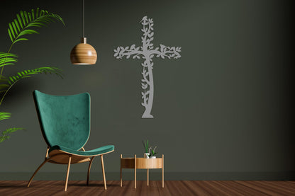 Cross Metal Wall Art, Tree and Birds Living Cross Hanging, Religious Home Accent, Jesus Metal Sign, Christian Wall Decor, Religious Gift,Art
