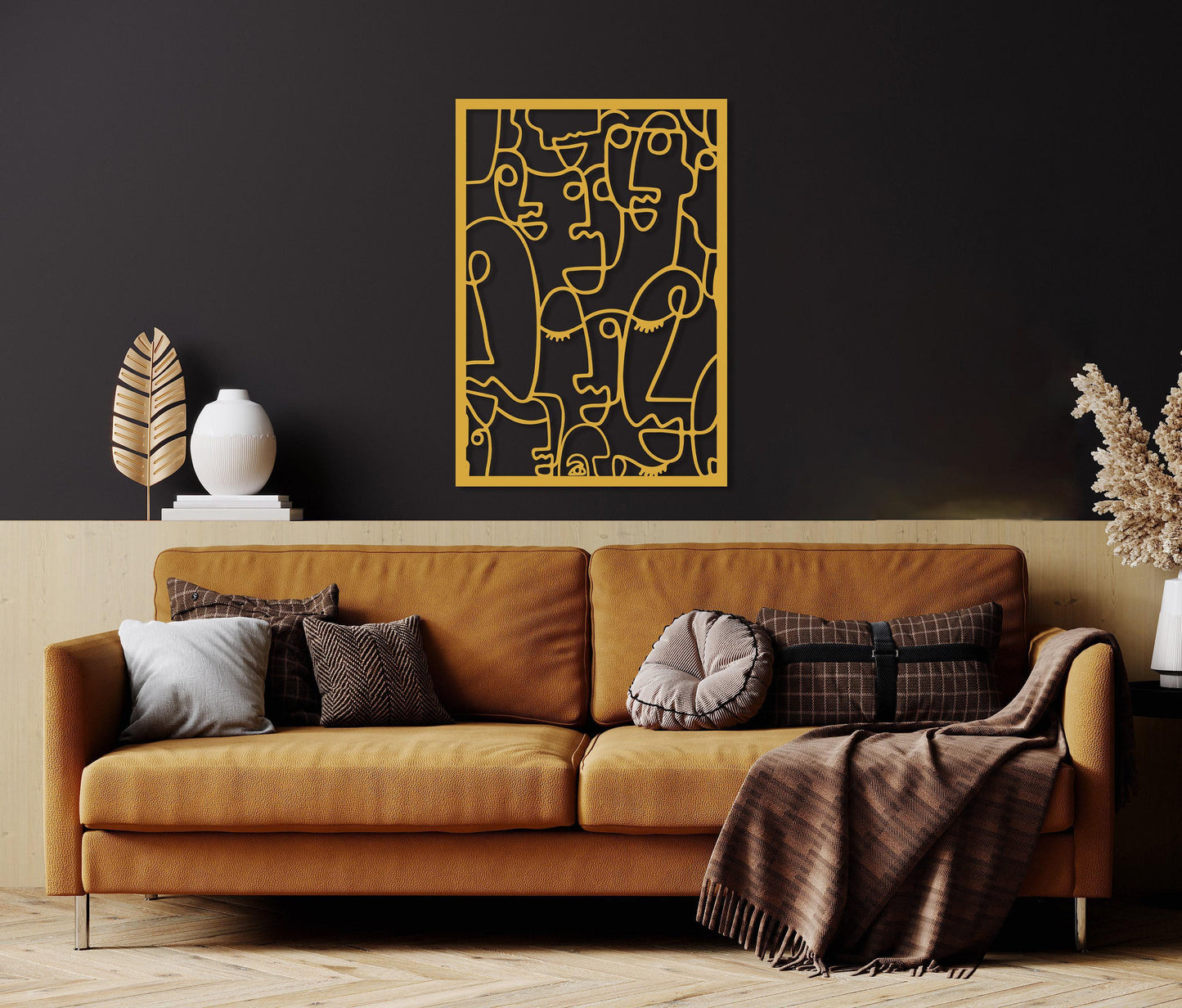 Modern Faces Metal Wall Art, Metal Cubism Faces Wall Art, Minimalist Abstract Wall Decor, Art Lovers Gift,Living room Decor,Large Wall Art