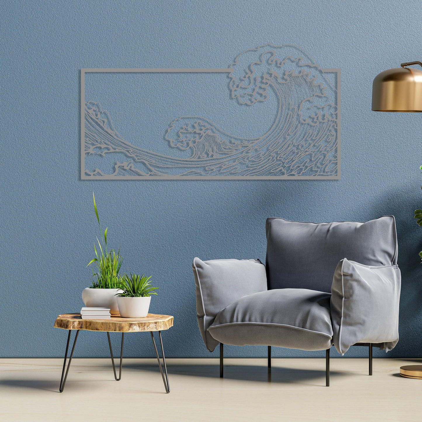 The Great Wave Metal Wall Art, Large Kanagawa Decor, Hokusai Katsushika Art, Japanese Modern Home Decor, Art Lovers Gift, Living Room Decor