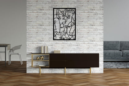 Modern Faces Metal Wall Art, Metal Cubism Faces Wall Art, Minimalist Abstract Wall Decor, Art Lovers Gift,Living room Decor,Large Wall Art
