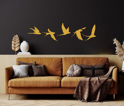 Birds Metal Wall Decor Set of 5, Metal Garden Decor, Minimal Birds Wall Art, Housewarming Gift, Unique Home Decor, Earthy Wall Decor, Birds
