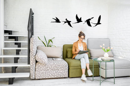 Birds Metal Wall Decor Set of 5, Metal Garden Decor, Minimal Birds Wall Art, Housewarming Gift, Unique Home Decor, Earthy Wall Decor, Birds