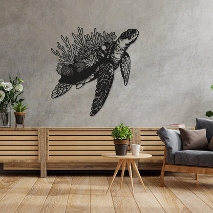 Sea Turtle Metal Wall Art, Unique Design Turtle Wall Decor, Sea Life, Coastal Decor, Beach House Art, Indoor and Outdoor Decor, Ocean Decor