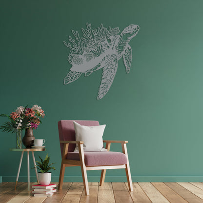Sea Turtle Metal Wall Art, Unique Design Turtle Wall Decor, Sea Life, Coastal Decor, Beach House Art, Indoor and Outdoor Decor, Ocean Decor