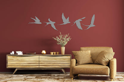 Birds Metal Wall Decor Set of 5, Metal Garden Decor, Minimal Birds Wall Art, Housewarming Gift, Unique Home Decor, Earthy Wall Decor, Birds
