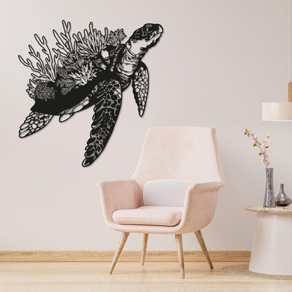 Sea Turtle Metal Wall Art, Unique Design Turtle Wall Decor, Sea Life, Coastal Decor, Beach House Art, Indoor and Outdoor Decor, Ocean Decor