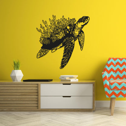 Sea Turtle Metal Wall Art, Unique Design Turtle Wall Decor, Sea Life, Coastal Decor, Beach House Art, Indoor and Outdoor Decor, Ocean Decor