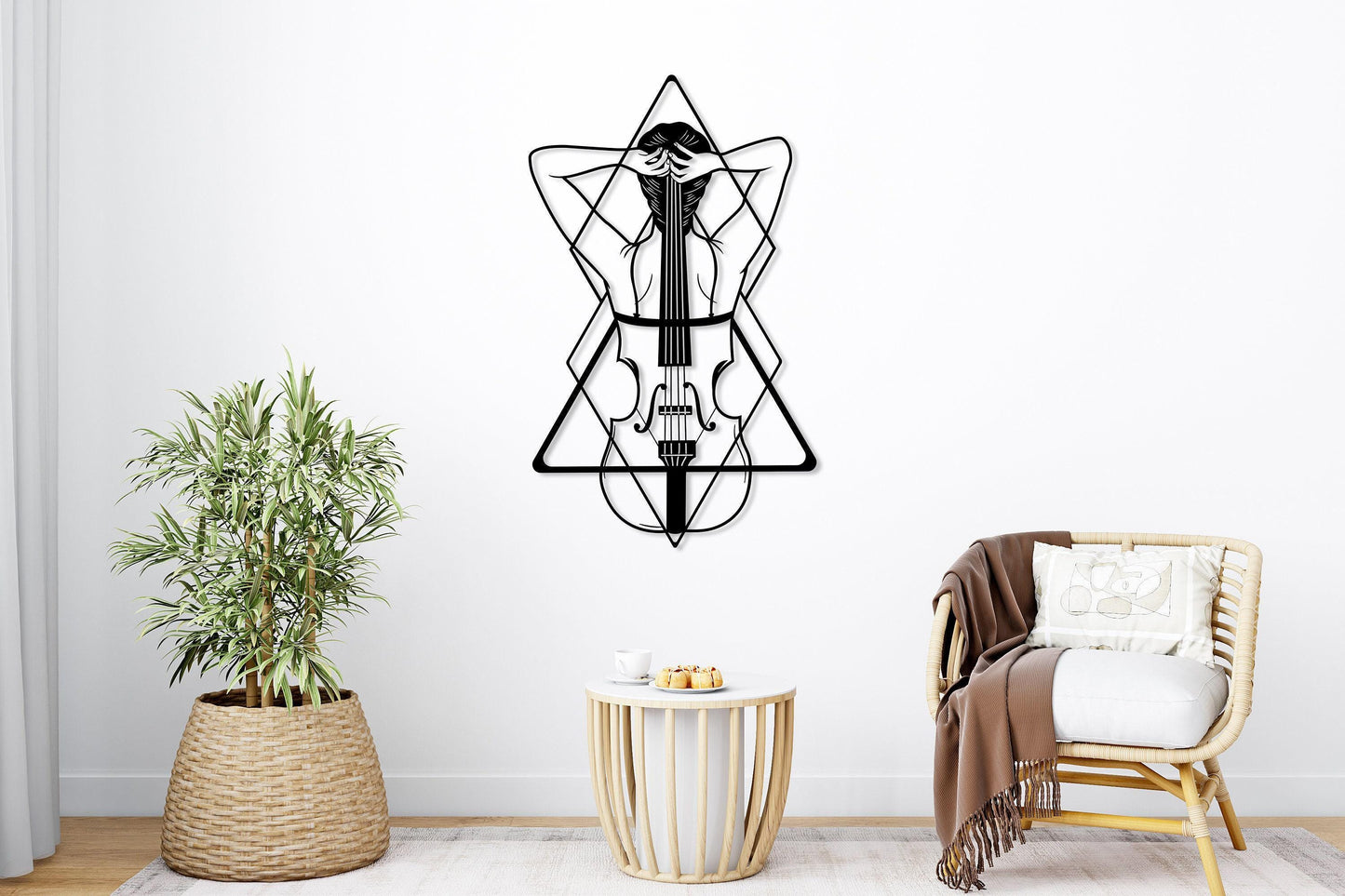 Violin Metal Wall Art with Woman, Violin Music Instrument Wall Decor, Music Wall Art, Living room Decor, Music Lover Gift,Abstract Woman Art