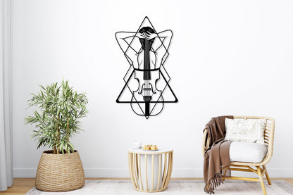 Violin Metal Wall Art with Woman, Violin Music Instrument Wall Decor, Music Wall Art, Living room Decor, Music Lover Gift,Abstract Woman Art