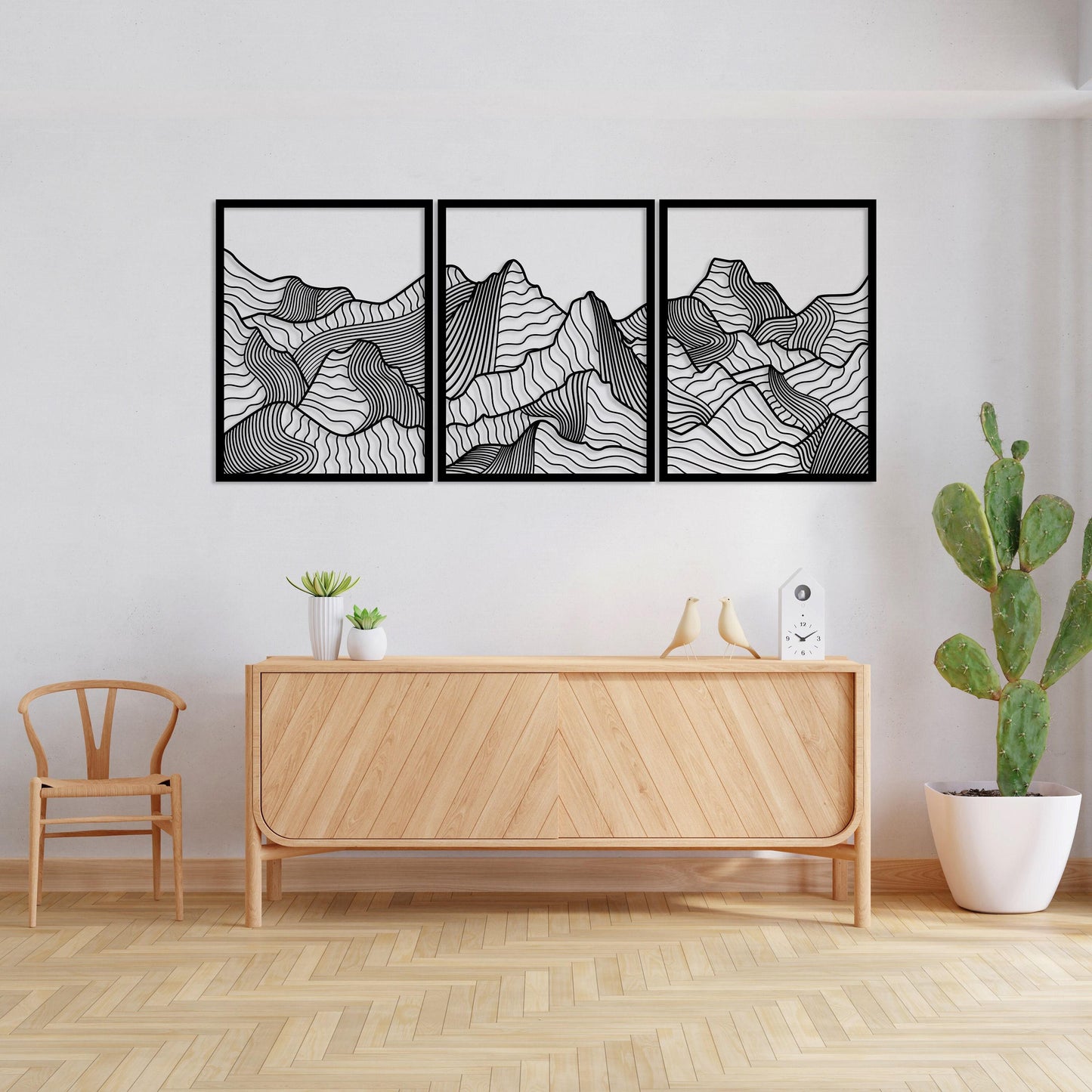 Minimalist Mountain Metal Wall Art Set of 3, Modern Home Decor, Mountain Range Wall Art, Earthly Wall Decor, Nature Wall Art,Living Room Art