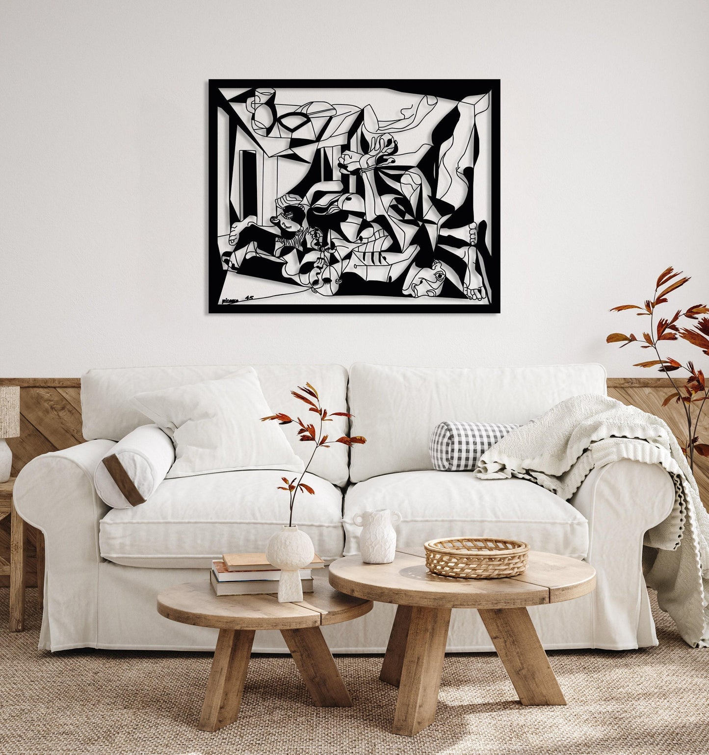 Charnel House Metal Wall Art, Extra Large Pablo Picasso Painting, Modern Minimal Wall Art, Picasso Line Art, Charnel Decor,Home Office Decor
