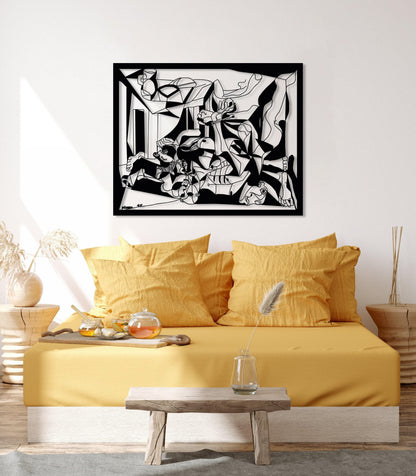 Charnel House Metal Wall Art, Extra Large Pablo Picasso Painting, Modern Minimal Wall Art, Picasso Line Art, Charnel Decor,Home Office Decor