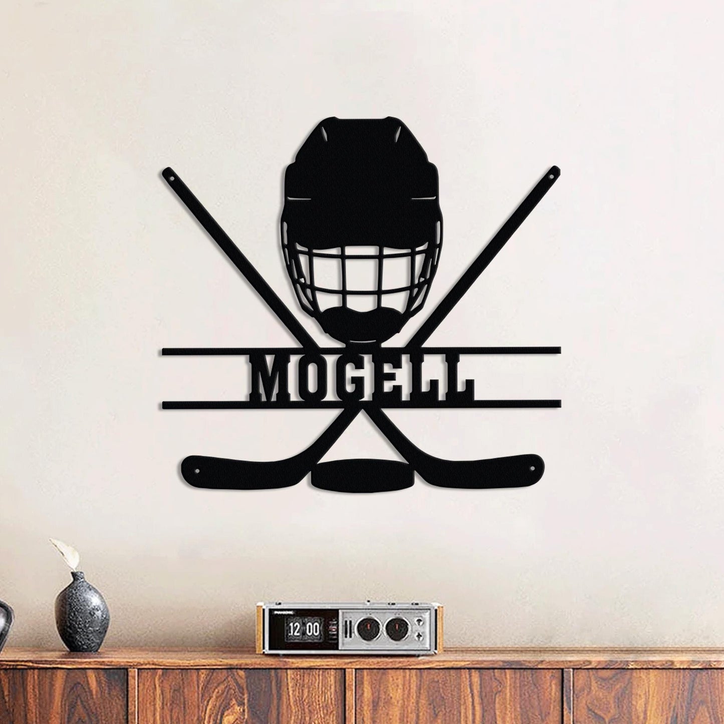 Personalized Hockey Metal Sign with LED Light - Custom Wall Art for Hockey Room, Game Room, or Man Cave, Gift for Hockey Lover