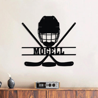 Personalized Hockey Metal Sign with LED Light - Custom Wall Art for Hockey Room, Game Room, or Man Cave, Gift for Hockey Lover