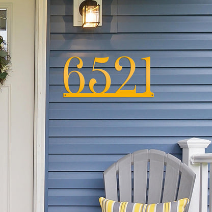 Custom House Address Sign with Metal Numbers: Decorative Outdoor Plaque
