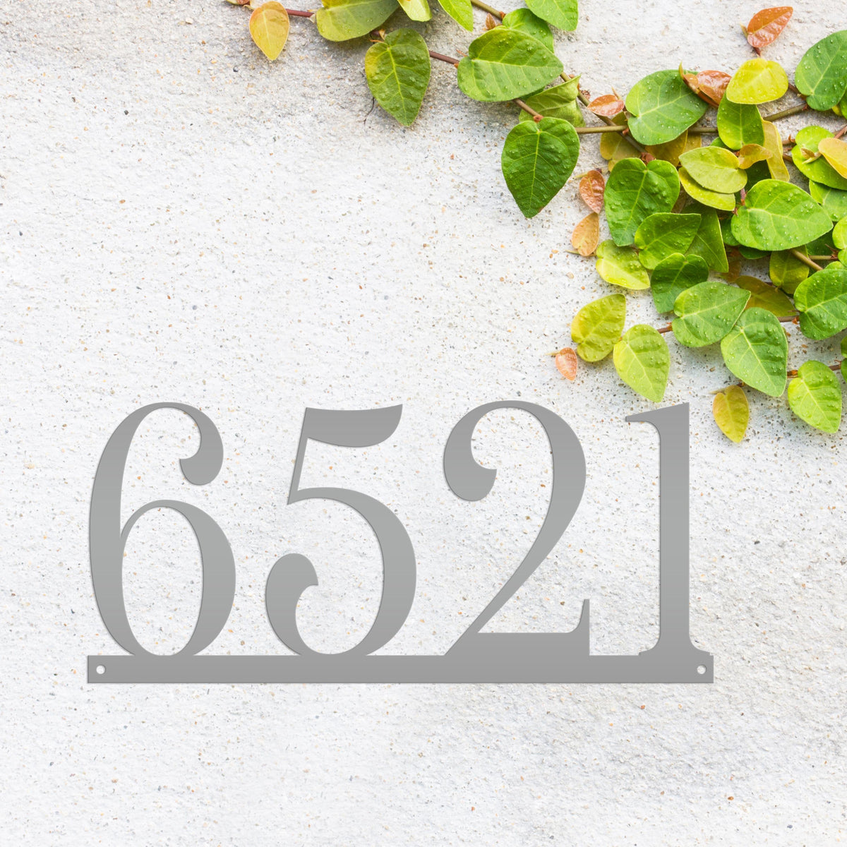 Custom House Address Sign with Metal Numbers: Decorative Outdoor Plaque