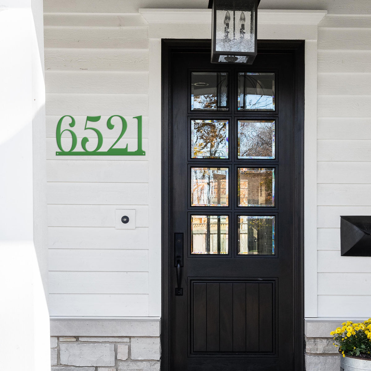 Custom House Address Sign with Metal Numbers: Decorative Outdoor Plaque
