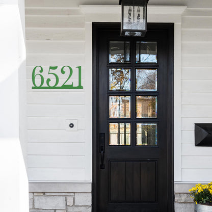Custom House Address Sign with Metal Numbers: Decorative Outdoor Plaque