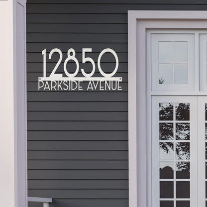 Metal Address Sign - Art Deco House Numbers -Front Porch Decor - Realtor Closing Gift - Unique Mailbox House Numbers - Outdoor Decor