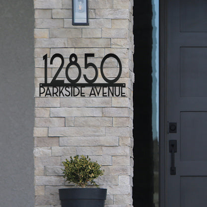 Metal Address Sign - Art Deco House Numbers -Front Porch Decor - Realtor Closing Gift - Unique Mailbox House Numbers - Outdoor Decor