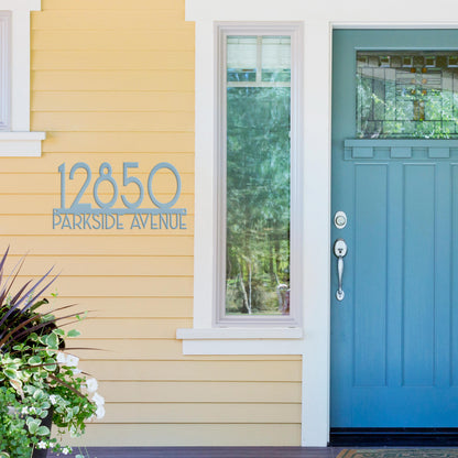 Metal Address Sign - Art Deco House Numbers -Front Porch Decor - Realtor Closing Gift - Unique Mailbox House Numbers - Outdoor Decor
