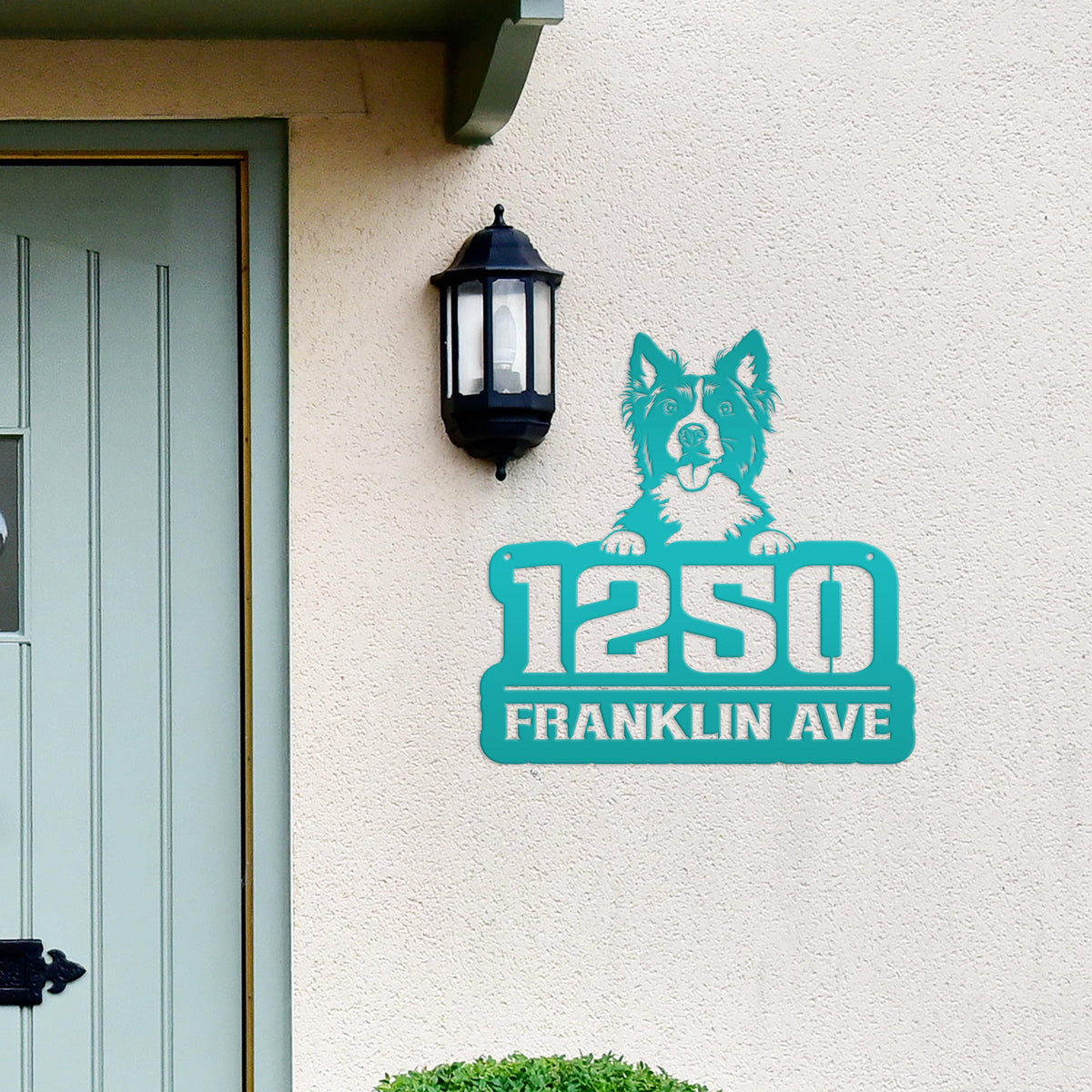 Unique Personalized Pet Address Plaque - Dog Owner Gift - Border Collie Front Porch Decor - Custom House Number Signs - Housewarming Gifts