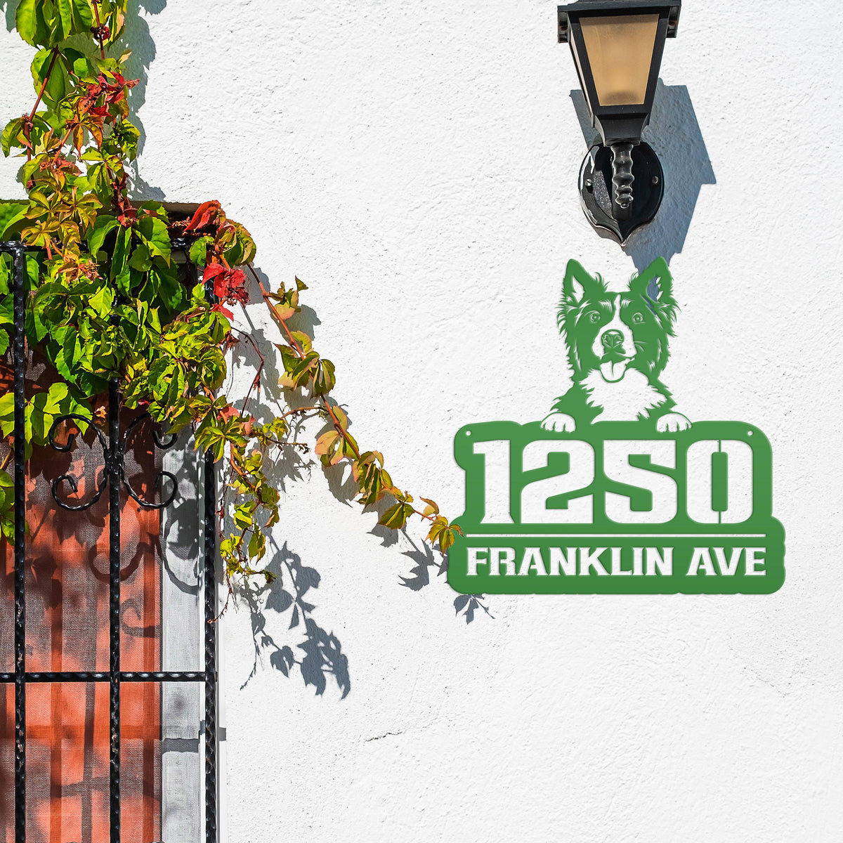 Unique Personalized Pet Address Plaque - Dog Owner Gift - Border Collie Front Porch Decor - Custom House Number Signs - Housewarming Gifts