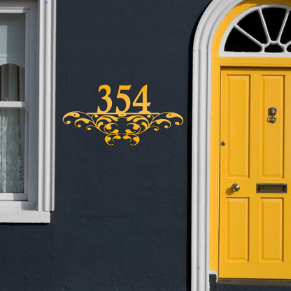 Metal Address Sign, Scrolled House Numbers, Decorative Outdoor Mailbox Numbers, HOA Plaque for Home, Porch and Patio Art, Customizable