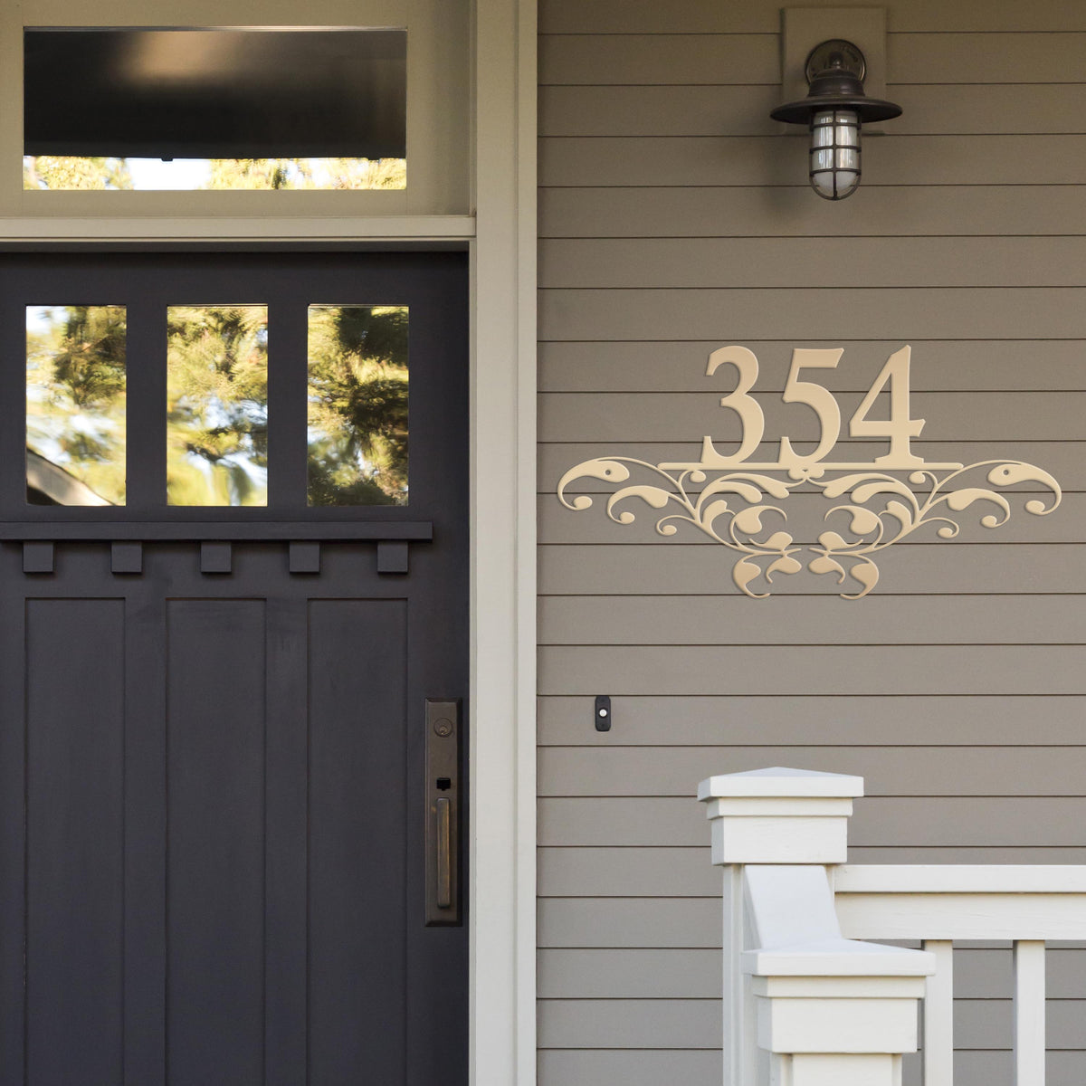 Metal Address Sign, Scrolled House Numbers, Decorative Outdoor Mailbox Numbers, HOA Plaque for Home, Porch and Patio Art, Customizable