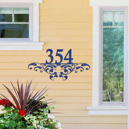 Metal Address Sign, Scrolled House Numbers, Decorative Outdoor Mailbox Numbers, HOA Plaque for Home, Porch and Patio Art, Customizable