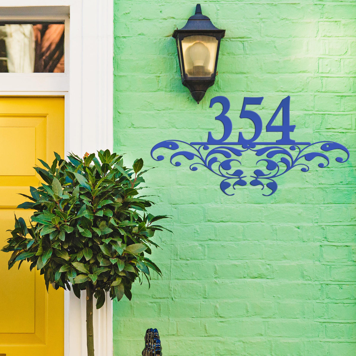 Metal Address Sign, Scrolled House Numbers, Decorative Outdoor Mailbox Numbers, HOA Plaque for Home, Porch and Patio Art, Customizable