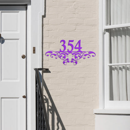 Metal Address Sign, Scrolled House Numbers, Decorative Outdoor Mailbox Numbers, HOA Plaque for Home, Porch and Patio Art, Customizable