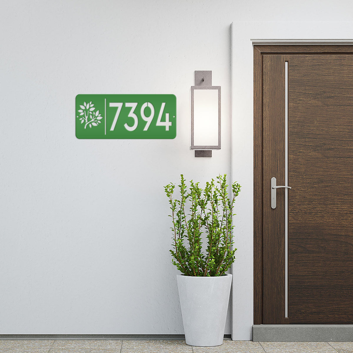 Rectangle Custom Address Sign with Flowers