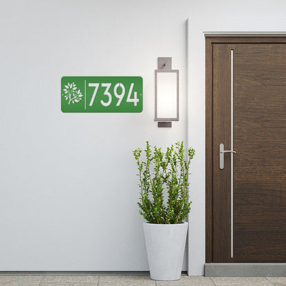 Rectangle Custom Address Sign with Flowers