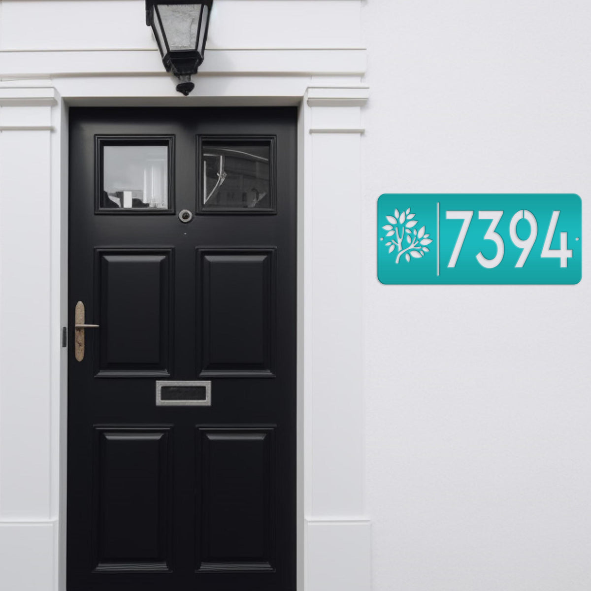 Rectangle Custom Address Sign with Flowers