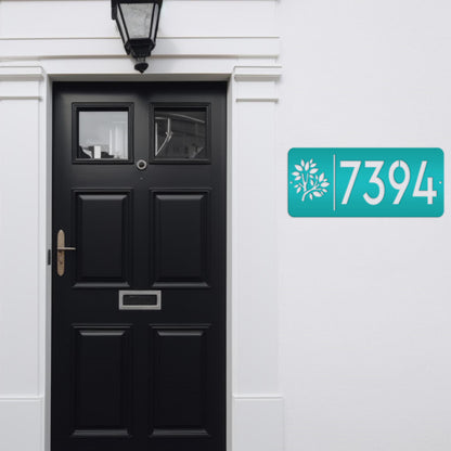 Rectangle Custom Address Sign with Flowers