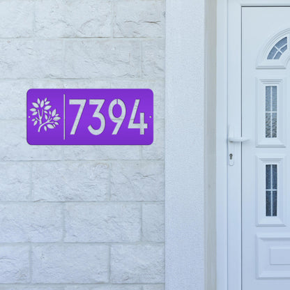 Rectangle Custom Address Sign with Flowers