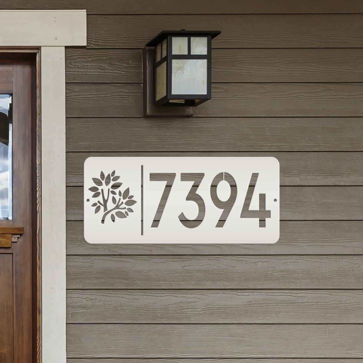 Rectangle Custom Address Sign with Flowers