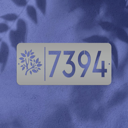 Rectangle Custom Address Sign with Flowers